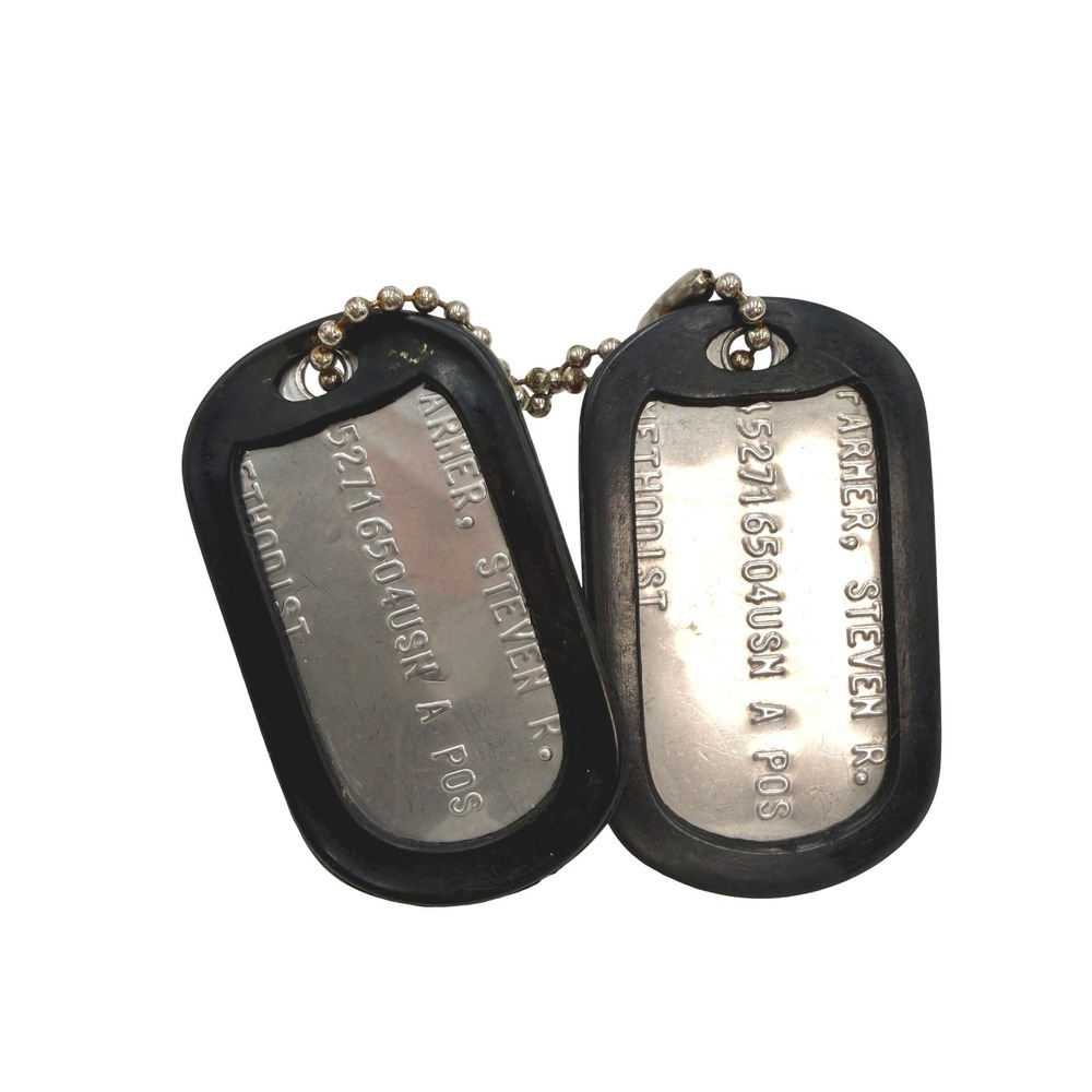 Vintage US Navy Dog Tags Set Steven R. Vietnam Era Methodist A Pos USN